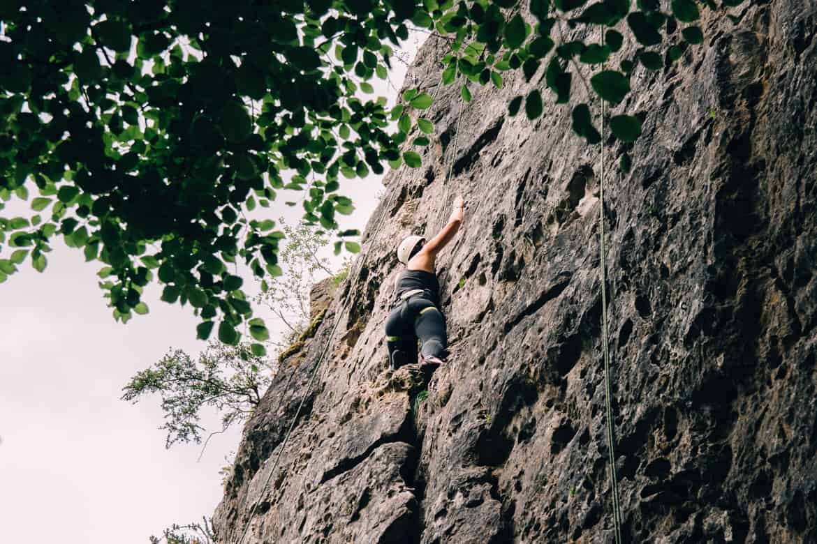 Lozere - Klettern auch für Anfänger im Cirque des Baumes: Fast oben